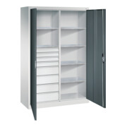 C+P Werkzeugschrank mit Schubladen Acurado, 1950x1200x500mm, 7035/7016