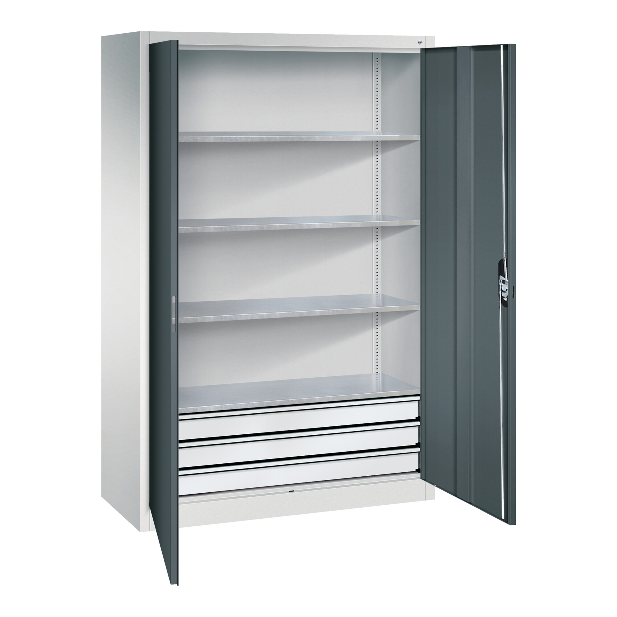 C+P Werkzeugschrank mit Schubladen Acurado, 1950x1200x500mm, 7035/7016 ; C + P Möbelsysteme