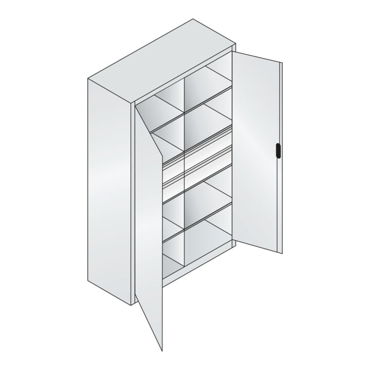 C+P Werkzeugschrank mit Schubladen Acurado, 1950x1200x500mm, 7035/7035