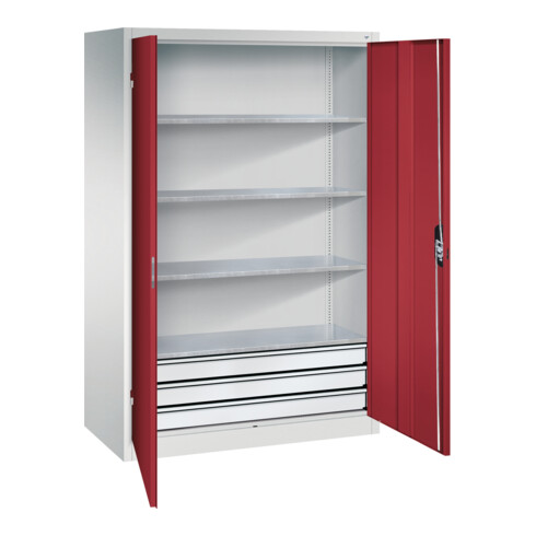 C+P Werkzeugschrank mit Schubladen Acurado, 1950x1200x600mm, 7035/3003