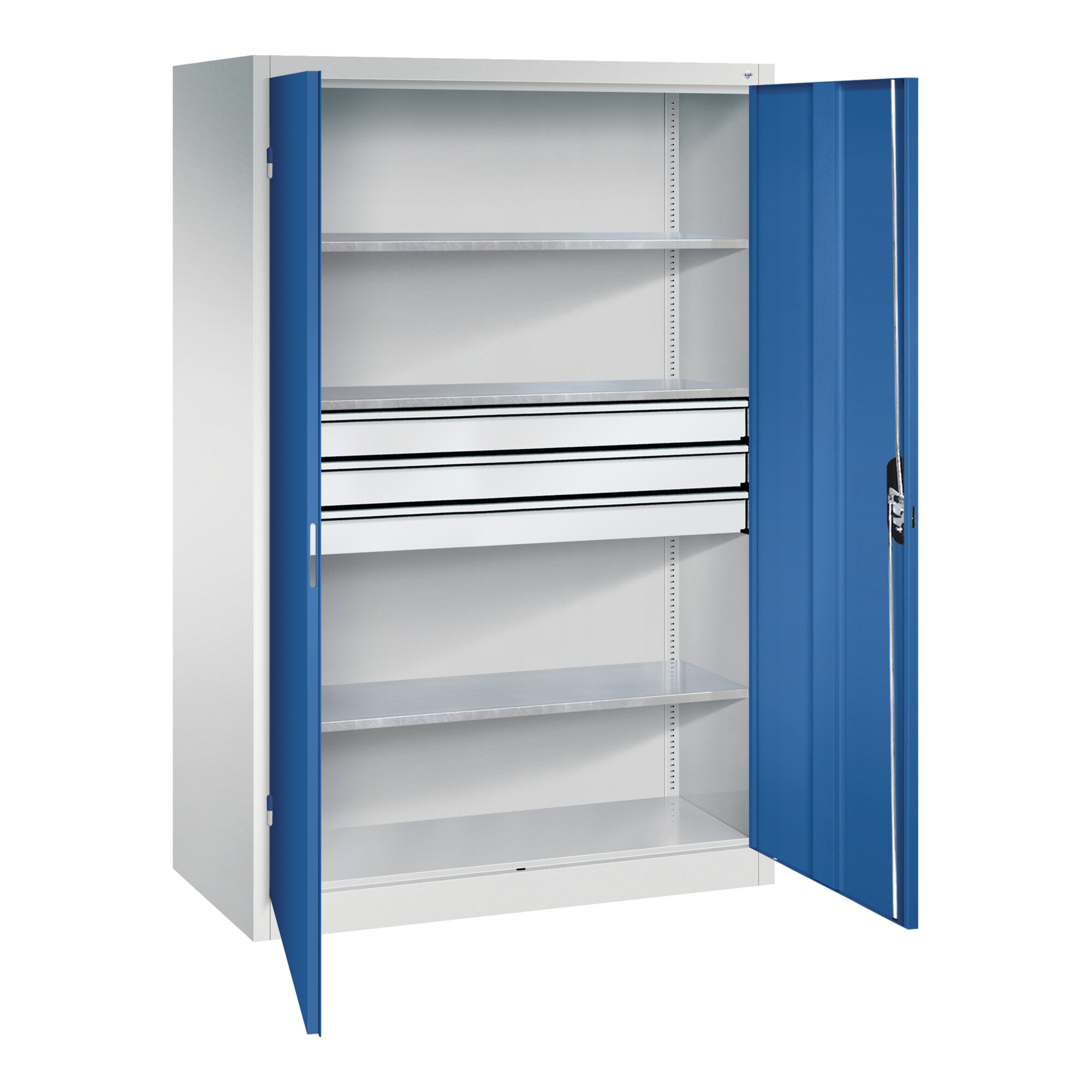 C+P Werkzeugschrank mit Schubladen Acurado, 1950x1200x600mm, 7035/5010 ; C + P Möbelsysteme