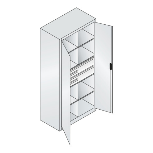 C+P Werkzeugschrank mit Schubladen Acurado, 1950x930x500mm, 7035/3003