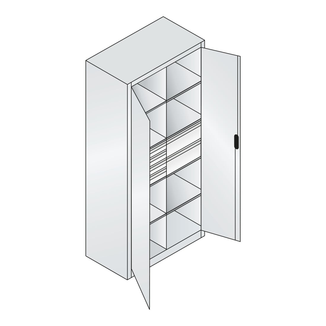 C+P Werkzeugschrank mit Schubladen Acurado, 1950x930x500mm, 7035/3003