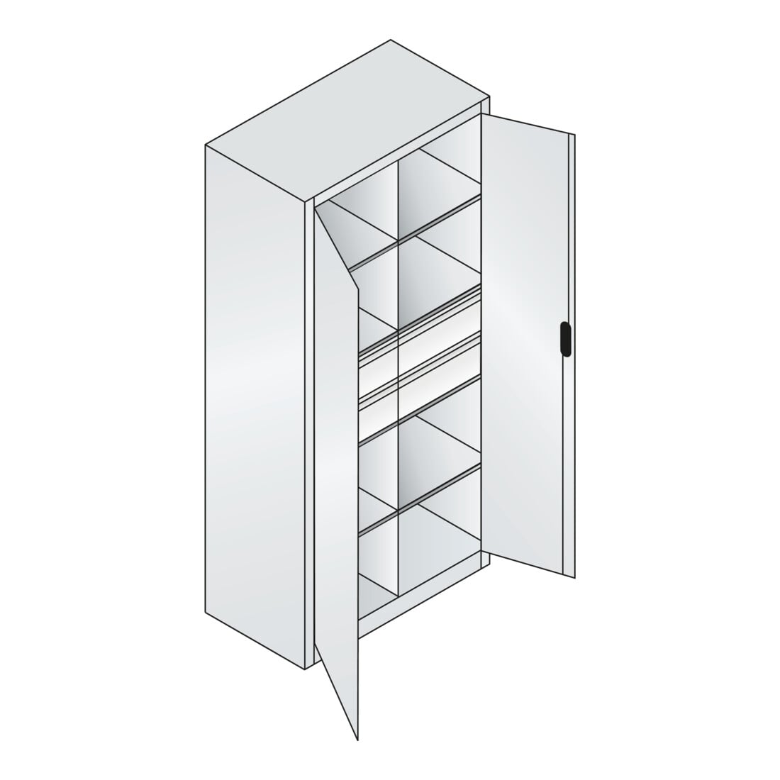 C+P Werkzeugschrank mit Schubladen Acurado, 1950x930x500mm, 7035/3003