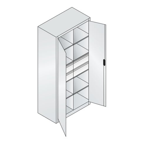 C+P Werkzeugschrank mit Schubladen Acurado, 1950x930x500mm, 7035/3003