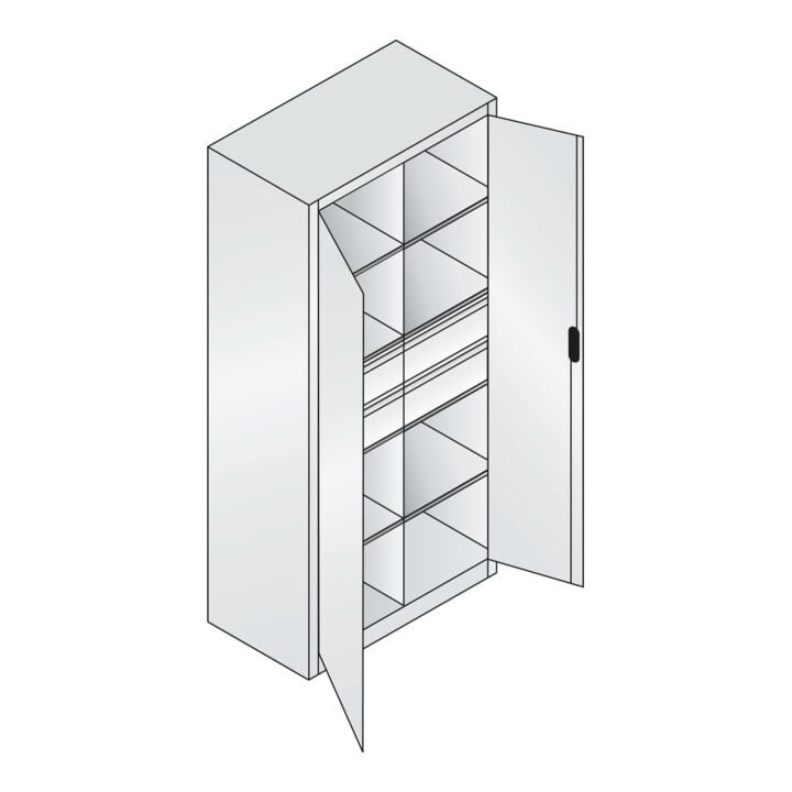 C+P Werkzeugschrank mit Schubladen Acurado, 1950x930x500mm, 7035/3003