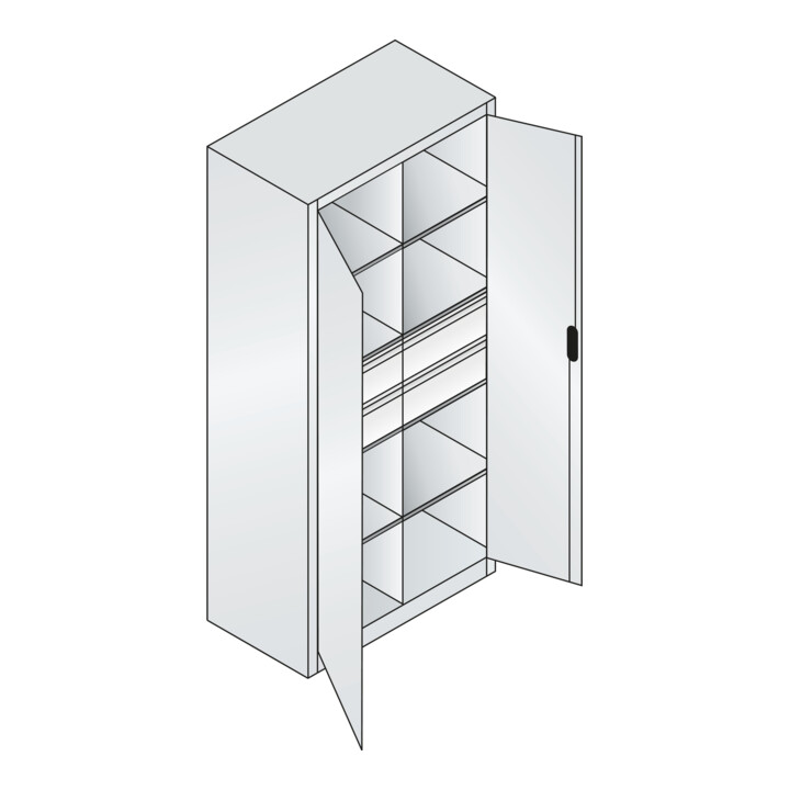 C+P Werkzeugschrank mit Schubladen Acurado, 1950x930x500mm, 7035/5010