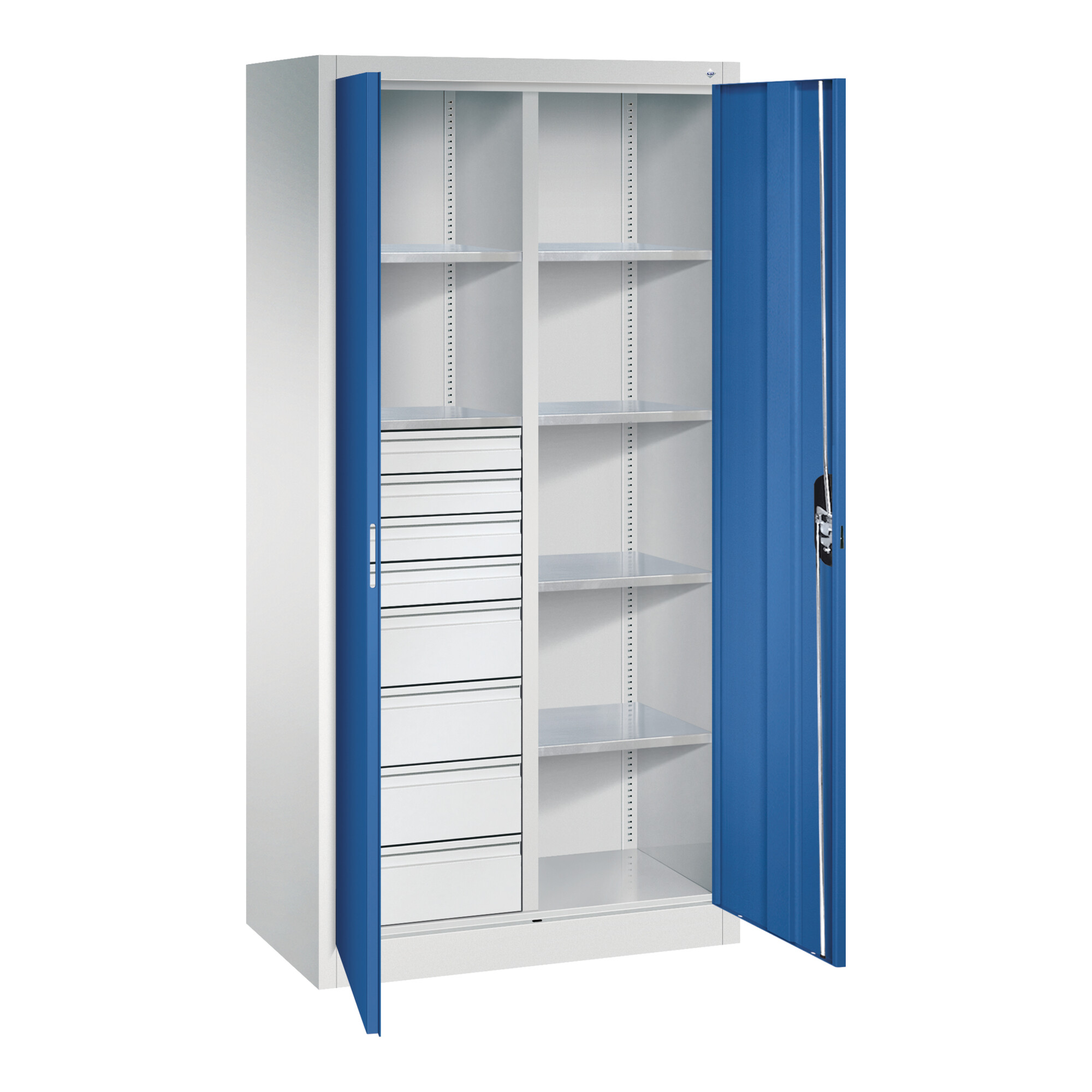 C+P Werkzeugschrank mit Schubladen Acurado, 1950x930x500mm, 7035/5010 ; C + P Möbelsysteme