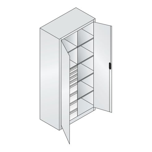 C+P Werkzeugschrank mit Schubladen Acurado, 1950x930x500mm, 7035/5010