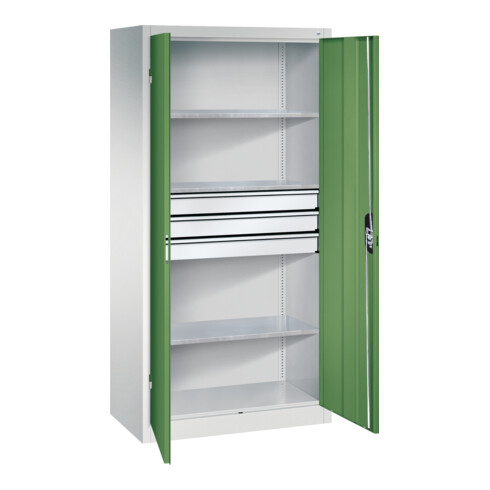 C+P Werkzeugschrank mit Schubladen Acurado, 1950x930x500mm, 7035/6011