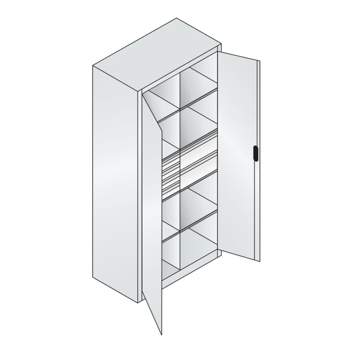 C+P Werkzeugschrank mit Schubladen Acurado, 1950x930x500mm, 7035/7016