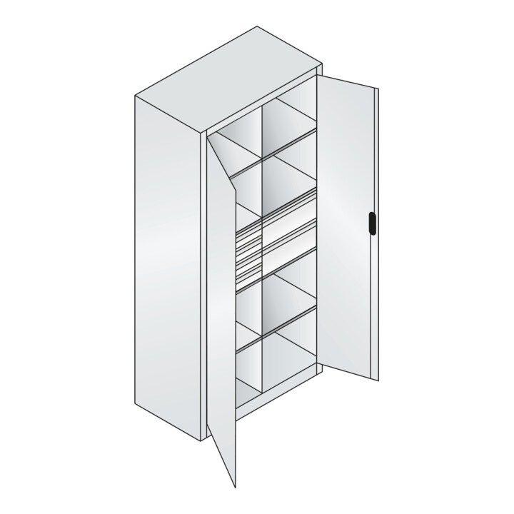C+P Werkzeugschrank mit Schubladen Acurado, 1950x930x500mm, 7035/7016