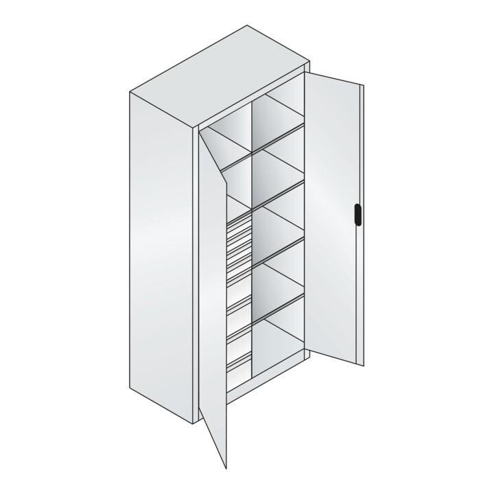 C+P Werkzeugschrank mit Schubladen Acurado, 1950x930x500mm, 7035/7016