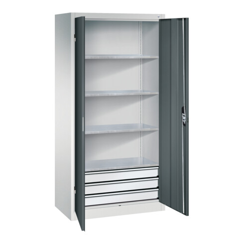 C+P Werkzeugschrank mit Schubladen Acurado, 1950x930x500mm, 7035/7016