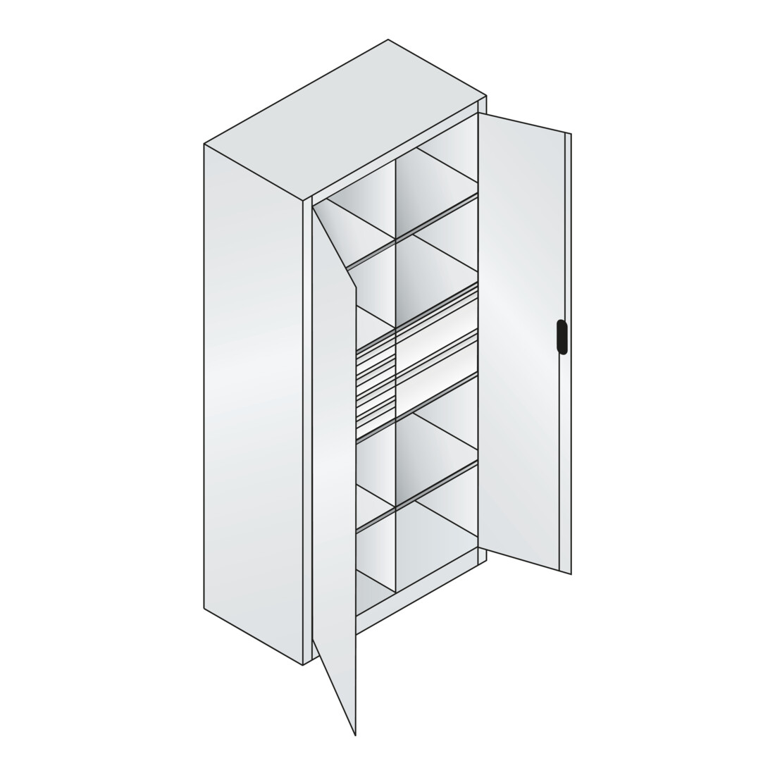 C+P Werkzeugschrank mit Schubladen Acurado, 1950x930x500mm, 7035/7035