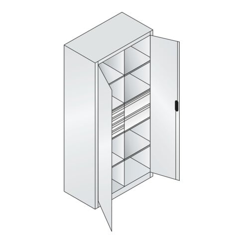 C+P Werkzeugschrank mit Schubladen Acurado, 1950x930x500mm, 7035/7035