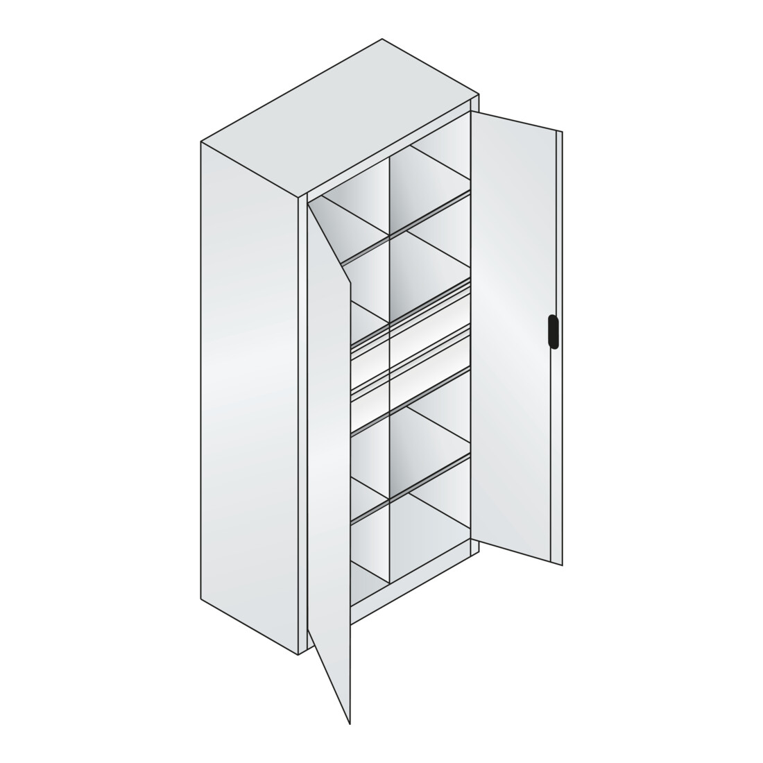 C+P Werkzeugschrank mit Schubladen Acurado, 1950x930x500mm, 7035/7035