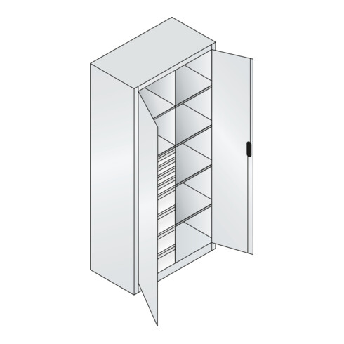 C+P Werkzeugschrank mit Schubladen Acurado, 1950x930x500mm, 7035/7035