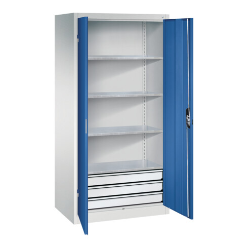 C+P Werkzeugschrank mit Schubladen Acurado, 1950x930x600mm, 7035/5010