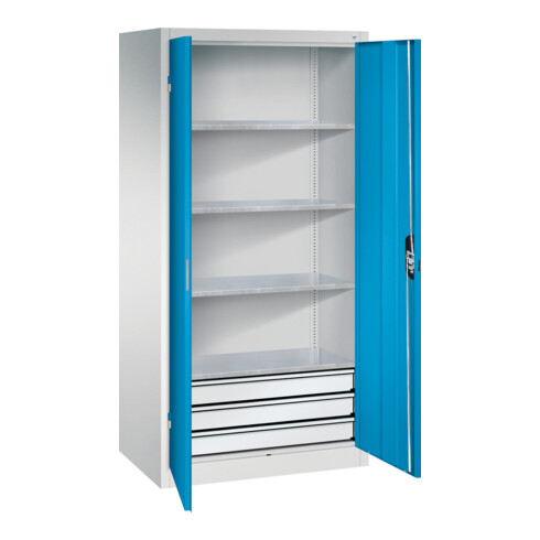 C+P Werkzeugschrank mit Schubladen Acurado, 1950x930x600mm, 7035/5012