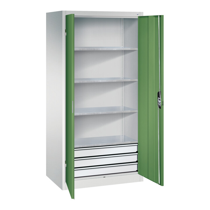 C+P Werkzeugschrank mit Schubladen Acurado, 1950x930x600mm, 7035/6011