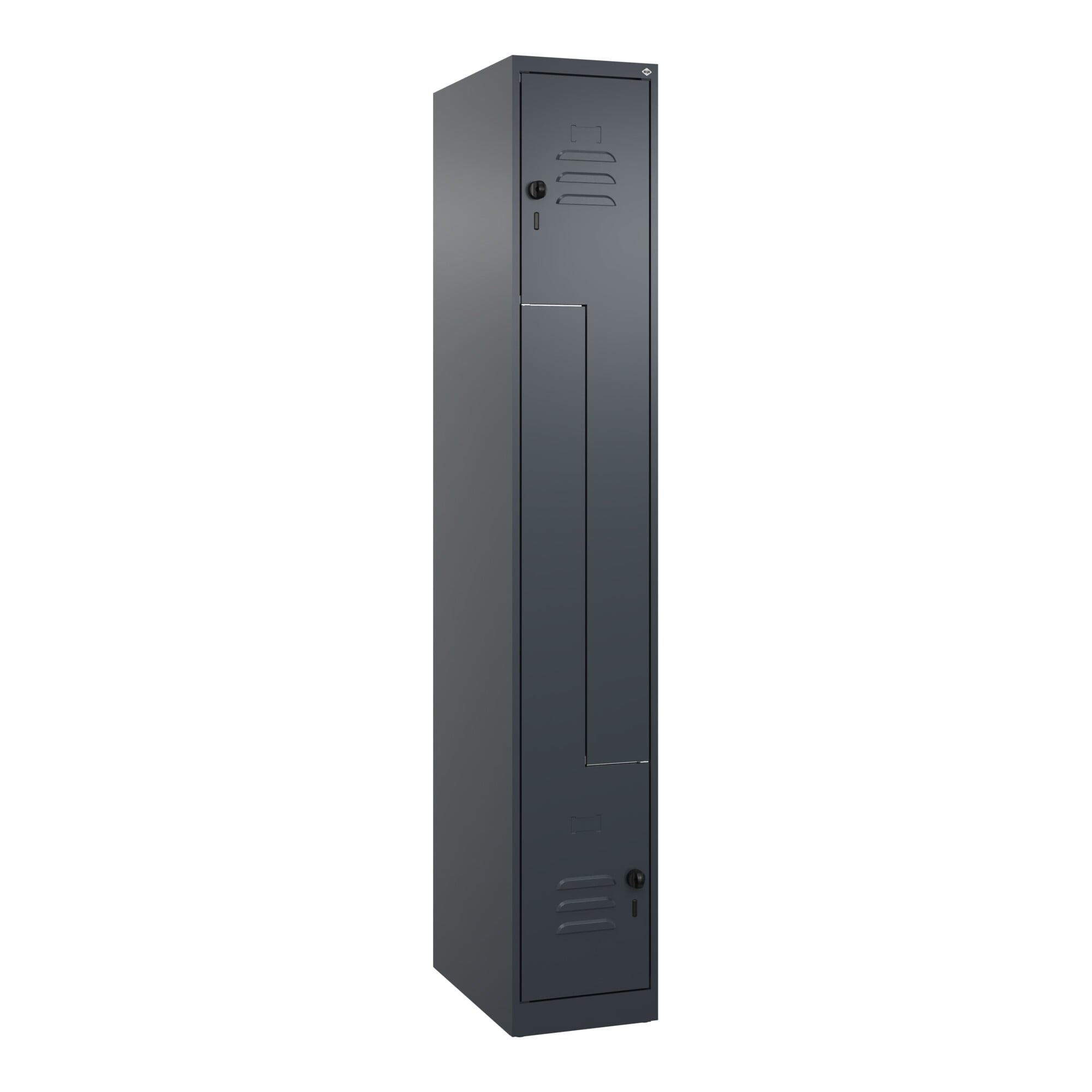 C+P Z-Spind Classic PLUS, 2 Fächer, 1850x300x500mm, 7016/7016 Verschluss Sicherheits-Drehriegel ; C + P Möbelsysteme
