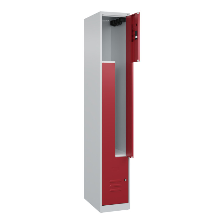 C+P Z-Spind Classic PLUS, 2 Fächer, 1850x300x500mm, 7035/3003 Verschluss Zylinderschloss