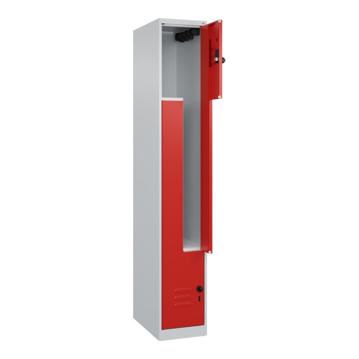 C+P Z-Spind Classic PLUS, 2 Fächer, 1850x300x500mm, 7035/3020 Verschluss Sicherheits-Drehriegel