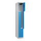 C+P Z-Spind Classic PLUS, 2 Fächer, 1850x300x500mm, 7035/5012 Verschluss Zylinderschloss