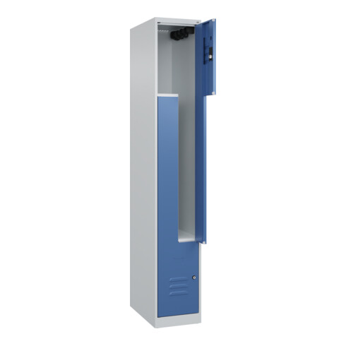 C+P Z-Spind Classic PLUS, 2 Fächer, 1850x300x500mm, 7035/5023 Verschluss Zylinderschloss