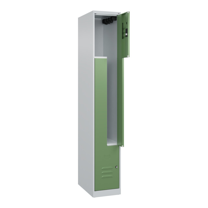 C+P Z-Spind Classic PLUS, 2 Fächer, 1850x300x500mm, 7035/6011 Verschluss Zylinderschloss