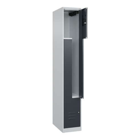 C+P Z-Spind Classic PLUS, 2 Fächer, 1850x300x500mm, 7035/7016 Verschluss Zylinderschloss