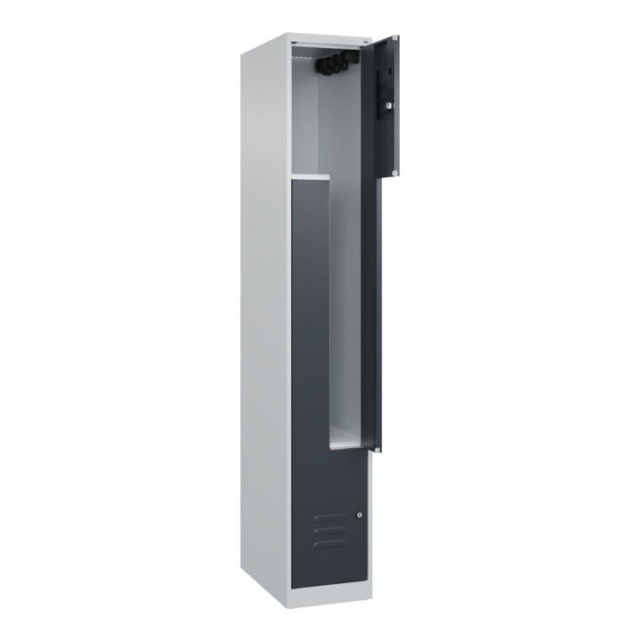 C+P Z-Spind Classic PLUS, 2 Fächer, 1850x300x500mm, 7035/7016 Verschluss Zylinderschloss