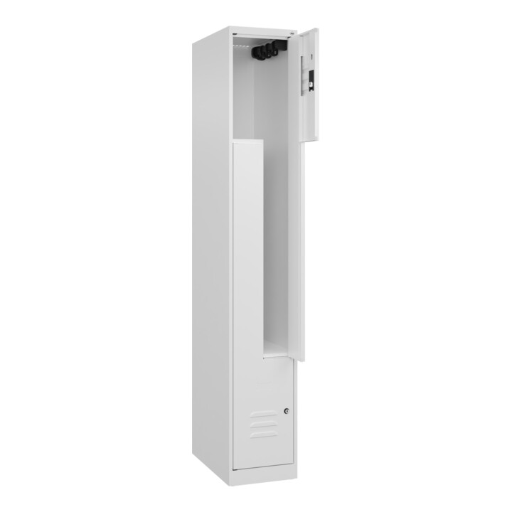 C+P Z-Spind Classic PLUS, 2 Fächer, 1850x300x500mm, 9016/9016 Verschluss Zylinderschloss