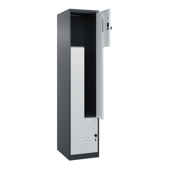 C+P Z-Spind Classic PLUS, 2 Fächer, 1850x400x500mm, 7016/7035 Verschluss Sicherheits-Drehriegel