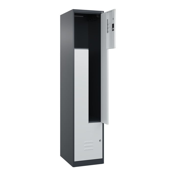 C+P Z-Spind Classic PLUS, 2 Fächer, 1850x400x500mm, 7016/7035 Verschluss Zylinderschloss
