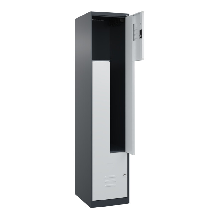 C+P Z-Spind Classic PLUS, 2 Fächer, 1850x400x500mm, 7016/7035 Verschluss Zylinderschloss