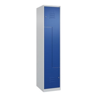 C+P Z-Spind Classic PLUS, 2 Fächer, 1850x400x500mm, 7035/5010 Verschluss Zylinderschloss