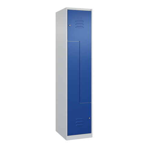 C+P Z-Spind Classic PLUS, 2 Fächer, 1850x400x500mm, 7035/5010 Verschluss Zylinderschloss