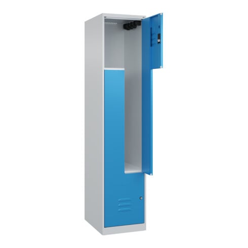 C+P Z-Spind Classic PLUS, 2 Fächer, 1850x400x500mm, 7035/5012 Verschluss Zylinderschloss