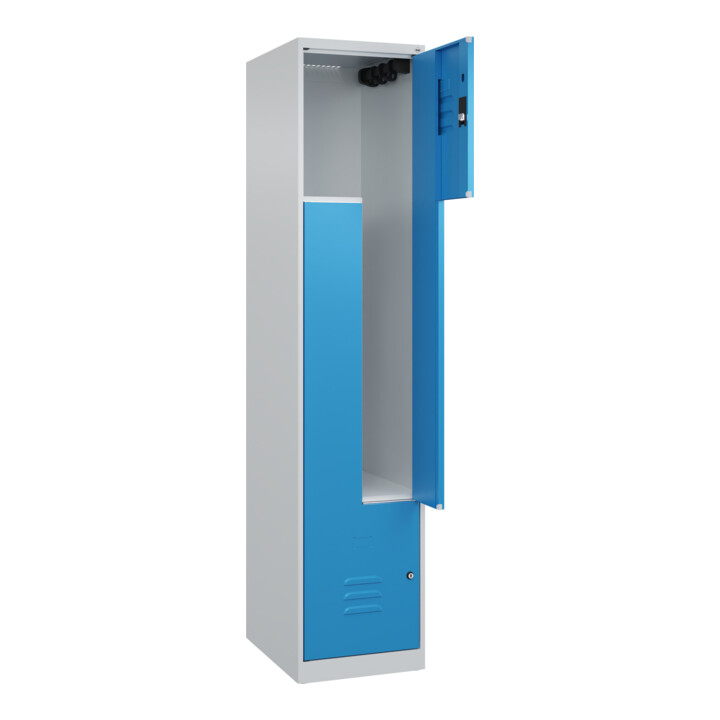 C+P Z-Spind Classic PLUS, 2 Fächer, 1850x400x500mm, 7035/5012 Verschluss Zylinderschloss
