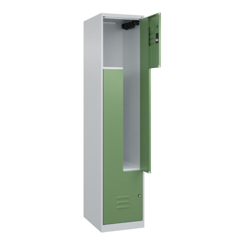 C+P Z-Spind Classic PLUS, 2 Fächer, 1850x400x500mm, 7035/6011 Verschluss Zylinderschloss