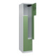 C+P Z-Spind Classic PLUS, 2 Fächer, 1850x400x500mm, 7035/6011 Verschluss Zylinderschloss