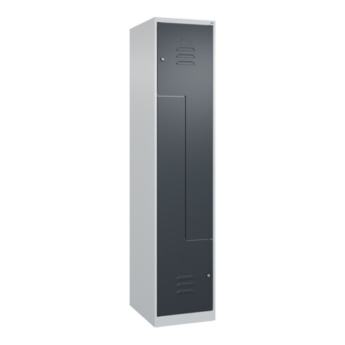 C+P Z-Spind Classic PLUS, 2 Fächer, 1850x400x500mm, 7035/7016 Verschluss Zylinderschloss