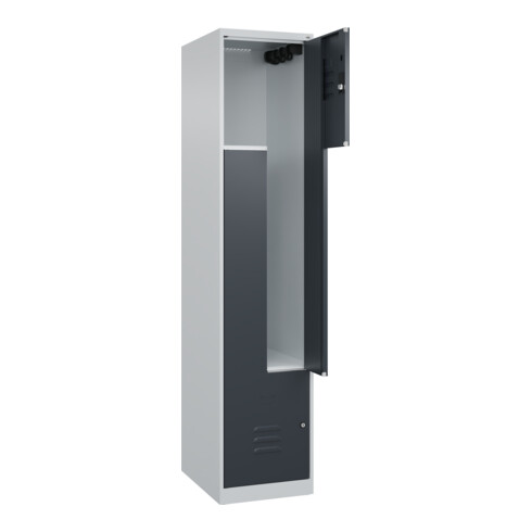 C+P Z-Spind Classic PLUS, 2 Fächer, 1850x400x500mm, 7035/7016 Verschluss Zylinderschloss