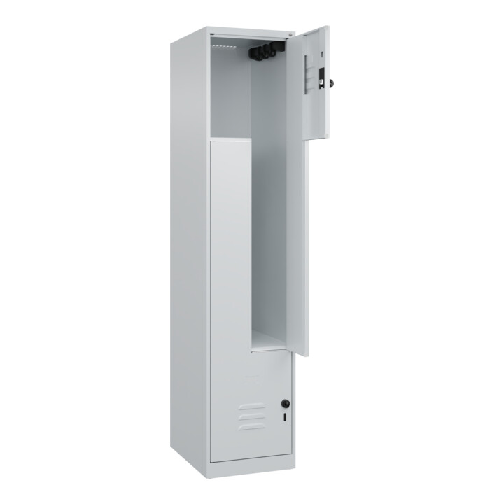 C+P Z-Spind Classic PLUS, 2 Fächer, 1850x400x500mm, 7035/7035 Verschluss Sicherheits-Drehriegel