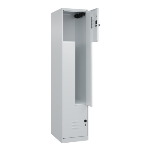 C+P Z-Spind Classic PLUS, 2 Fächer, 1850x400x500mm, 7035/7035 Verschluss Sicherheits-Drehriegel