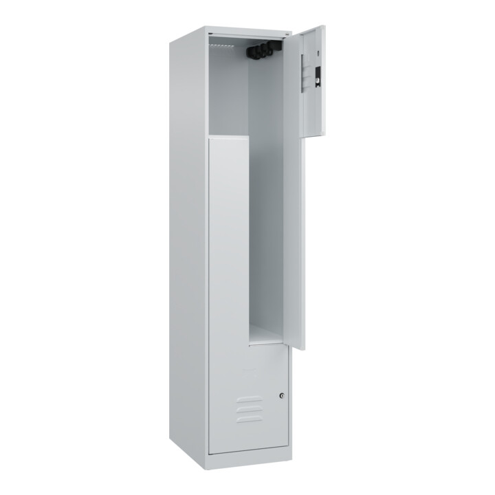 C+P Z-Spind Classic PLUS, 2 Fächer, 1850x400x500mm, 7035/7035 Verschluss Zylinderschloss