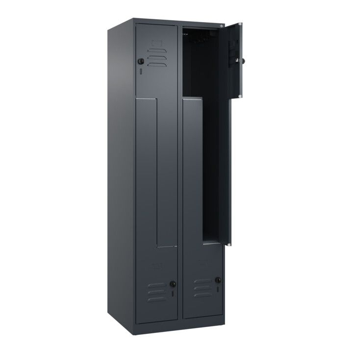 C+P Z-Spind Classic PLUS, 4 Fächer, 1850x600x500mm, 7016/7016 Verschluss Sicherheits-Drehriegel