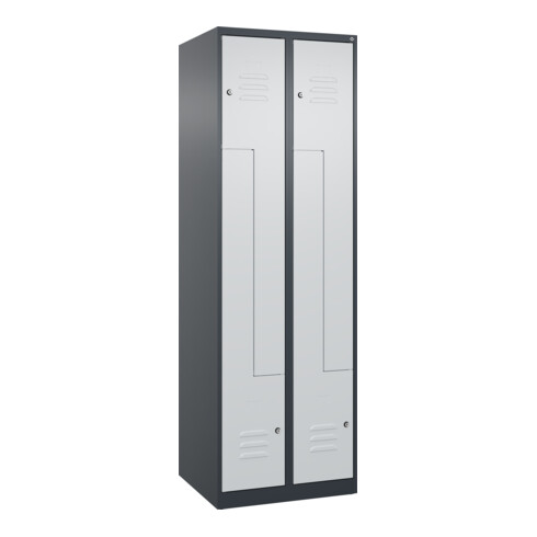 C+P Z-Spind Classic PLUS, 4 Fächer, 1850x600x500mm, 7016/7035 Verschluss Zylinderschloss
